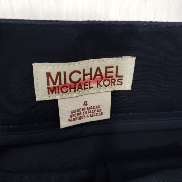 Michael Kors navy button up front belted skirt woman's size 4 - Picture 2 of 7